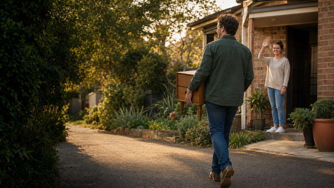 A buyer arriving to collect an item
